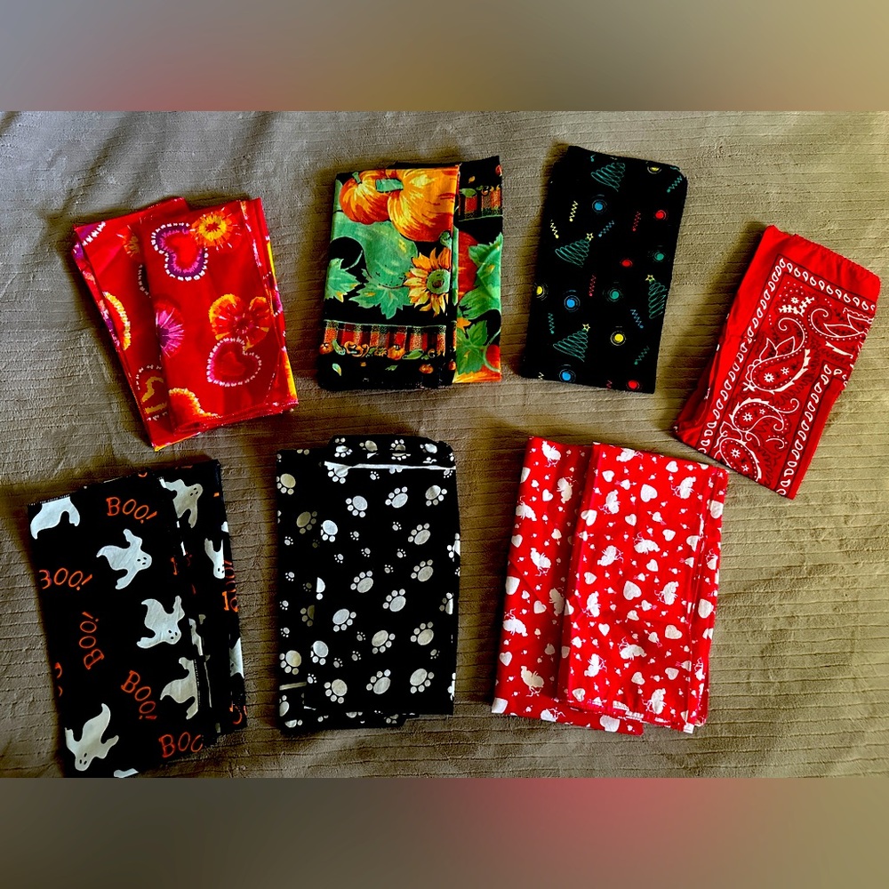 Colorful Patterned Bandanas Set